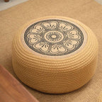 Outdoor Pouf Ottoman, Patio Ottomans and Footstools, Floor Seating for Exterior Deck Living Space Garden Home Placement Coastal Patio Poolside
