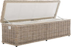 SAFAVIEH Furniture - Caius Rattan Trunk - Grey - Rattan - Coastal Woven Design - Ideal for Living Room, Entryway, Bedroom, 63" W x 18.1" D x 18.7" H - Fully Assembled (SEA7017A)