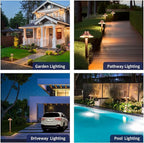 Brass Path Lights Copper, Low Voltage LED Landscape Pathway Lights, 12V Outdoor Waterproof Landscape Lighting(Hat) for Walkway Driveway Garden Yard Without G4 Bulb