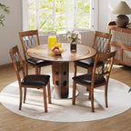 Giantex Dining Chairs Set of 4, Faux Leather Upholstered Armless Kitchen Chairs w/Hollowed Backrest, Padded Seat, Rubber Wood Frame, Farmhouse Side Chair for Living Room Restaurant, Walnut