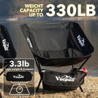 Camping Chair, Lightweight Folding Backpacking Hiking Chair, Compact Portable 330 lbs Capacity，Gifts for Men (Black -1pack