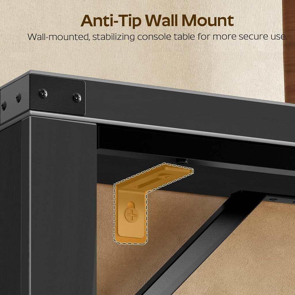 YATINEY Console Table, 70.8" Long Behind Couch Sofa Table, Entryway Table, Farmhouse Console Table for Narrow Spaces, Hallway, Living Room, Black CT31BB