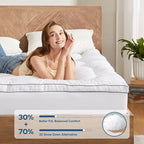 BEDLORE Twin Mattress Topper, Thick Pillow Top Pad for Back Pain Relief, Cooling Soft Mattress Cover with Deep Pockets 6-15 inch