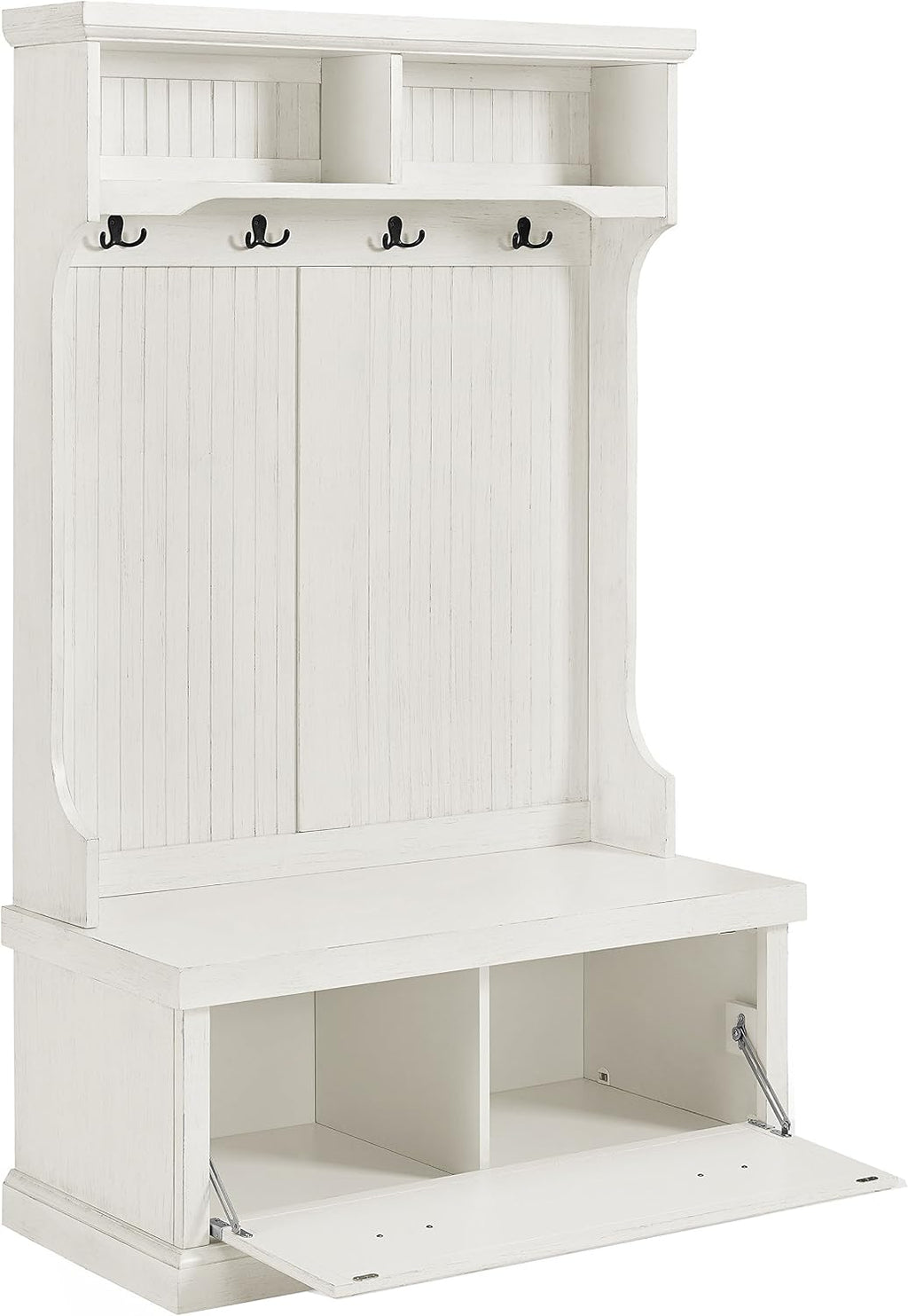 Crosley Furniture Seaside Kitchen Storage Bundle - Pantry Cabinet and Hall Tree Bench