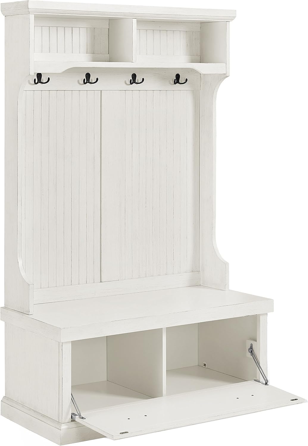 Crosley Furniture Seaside Kitchen Storage Bundle - Pantry Cabinet and Hall Tree Bench