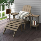 NAVINE Adirondack Ottoman Set of 4, Folding Adirondack Ottoman for Adirondack Chair, HDPE All Weather Outdoor Footstool for Patio, Backyard, Porch, Garden, Brown
