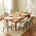 Upholstered Dining Chairs Set of 6, Comfortable Chenille Fabric Kitchen Chairs with High Back & Metal Legs, Modern Dinner Chair for Dining Room Restaurant Hotel Cafe, Beige