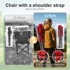 LET'S CAMP Oversized 29.52" High Back Camping Chairs Heavy Duty Lawn Chair Support 500LBS, Collapsible Chair with Cup Holder, Side Pocket,2 Pack(Red)