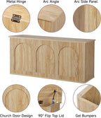 40''W 15''D Foot End of Bed Hidden Storage Bench with Lift Top Storage and Seating, Shoe Trunk Chest Bench Seat for Bedroom, Living Room, Entryway, Hallway, Under Window-Natural