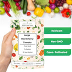 Woods Creek Seeds: Large Red Cherry Tomato Seeds for Planting - Over 450 Heirloom Tomato Seeds for Planting Outdoors, Indoors, Patio or Home Plant Garden - Non-GMO Seed Pack of Tomatoes