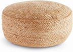 Napa Home & Garden Jute Round Pouf - Natural Jute & Foam Cotton - Firm Seating Tan