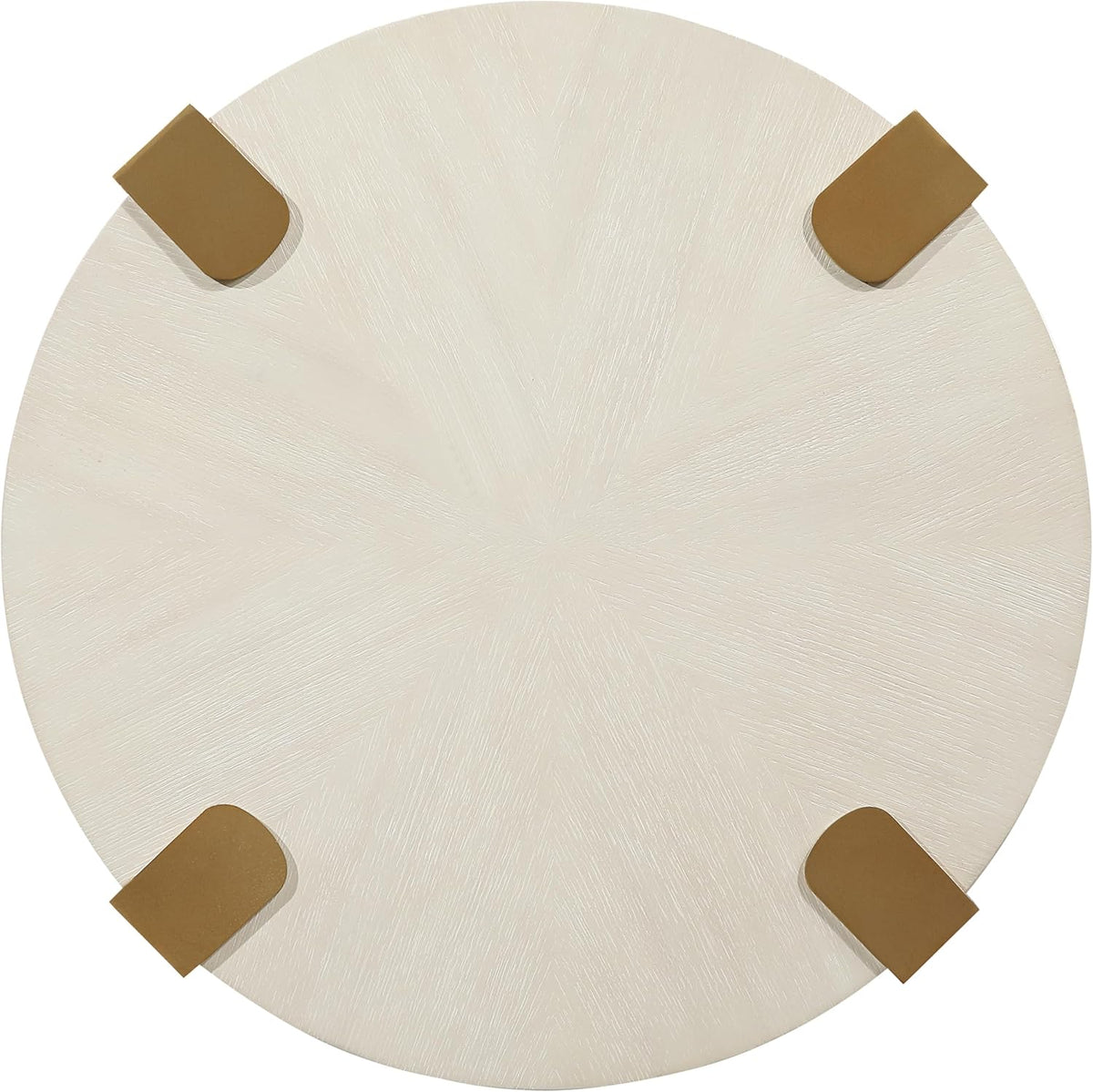 Steve Silver Furniture Gracie End Table, 24" H Table, Contemporary/Modern Design, Satin Gold Finished Metal Legs, 300lb Capacity, Living Room, Bedroom, 23.5" L x 23.5" W x 24" H, White
