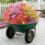 Artificial Flowers Fake Plants for Outdoors Summer Decoration, 13 Bundles Silk Realistic UV Resistant Faux Flowers for Outside Planter Porch Yard Patio Garden Home Indoor, Mix