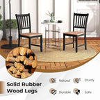 POWERSTONE Dining Chairs Set of 4, Wooden Windsor Kitchen Chair with Large Seat Spindle High Back for Kitchen and Dining Room, Black
