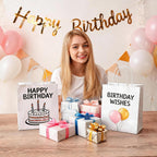 bagmad 100Pcs Pack 8x4.75x10 inch Medium White Kraft Paper Bags with Handles Bulk, Gift Bags, Craft Grocery Shopping Retail Birthday Party Favors Wedding Sacks Restaurant Takeout, Business (100)