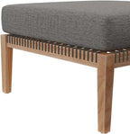 Modway Clearwater Outdoor Patio Teak Wood Ottoman in Gray Graphite