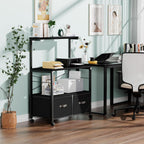 VECELO Mobile Filing Cabinet on Lockable Wheels,Under Desk Organizer with Hanging File Folder Organizer,Beside Under Desk for Office Home,No Bend Over, Fits Letter Size, Black