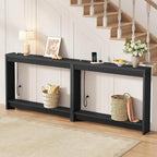 FAVOOSTY 39.4" Sofa Table Behind Couch Table Skinny Narrow Console Table for Living Room Hallway Entryway Entry Accent Table with Storage for Entrance Entry Way Small Space, Black