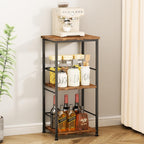SWTYMIKI Coffee Bar Cabinet for Home - 3-Tier Sturdy Farmhouse Coffee Stand Station Multi-Purpose Buffet Sideboard - Kitchen Bar Table for Living Room, Corner, Small Space, Espresso