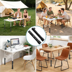 ZhouDaShu Table Leg Extenders for Folding Tables, Table Leg Extensions for Bent and Straight Legs, Heavy Duty Steel Adjustable Folding Table Leg Risers (9.8 in (25 cm) (4 Pack))