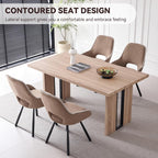 Dining Chair Set of 2, Upholstered 360° Swivel Chairs, Brown | Modern Dining Chairs With Thickened Cushion, Ergonomic Design & Adjustable Foot Pads, for Living Room, Bedroom and Restaurant