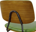 Art Leon Dining Chairs Set of 2- Mid Century Modern Faux Leather Dining Room Chairs with Bentwood, Armless Accent Chairs with Black Metal Legs for Kitchen Living Room, Green