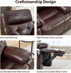 CANMOV Genuine Leather Power Reclining Sofa Set,Living Room Furniture Sofa Set,Power Recliner Chair,Loveseat and Sofa with Storage Console, USB Ports, Cup Holders for Living Room,Dark Brown