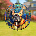 French Bulldog Wind Spinner Pet Dog Memorial Gifts 3D Aluminum Metal Kinetic Hanging Wind Sculpture Spinners for Yard and Garden Indoor Outdoor Window Garden Decoration 8 Inch (French Bulldog 3)
