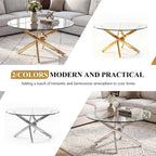 Round Glass Coffee Table Set 3-Piece, Silver Stainless Steel Frame | 35.4" Coffee Table + Two 23.6" End Tables Space-Saving Set for Living Room, Office, Reception