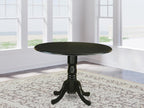 East West Furniture DLT-BLK-TP Dublin Modern Kitchen Table - a Round Dining Table Top with Dropleaf & Pedestal Base, 42x42 Inch, Black