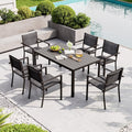 7-Piece Patio Table and Chairs Set for 6, All Weather Patio Dining Sets