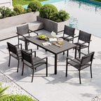 7-Piece Patio Table and Chairs Set for 6, All Weather Patio Dining Sets