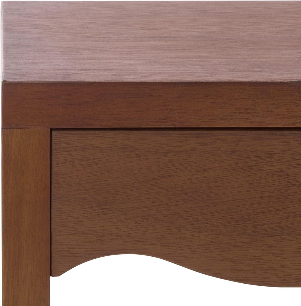 SAFAVIEH Home Collection - Kannie Dark Oak Accent Table, 1 Drawer Side Table, Scalloped Apron Detail, Fully Assembled (ACC6614A)