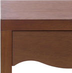 SAFAVIEH Home Collection - Kannie Dark Oak Accent Table, 1 Drawer Side Table, Scalloped Apron Detail, Fully Assembled (ACC6614A)