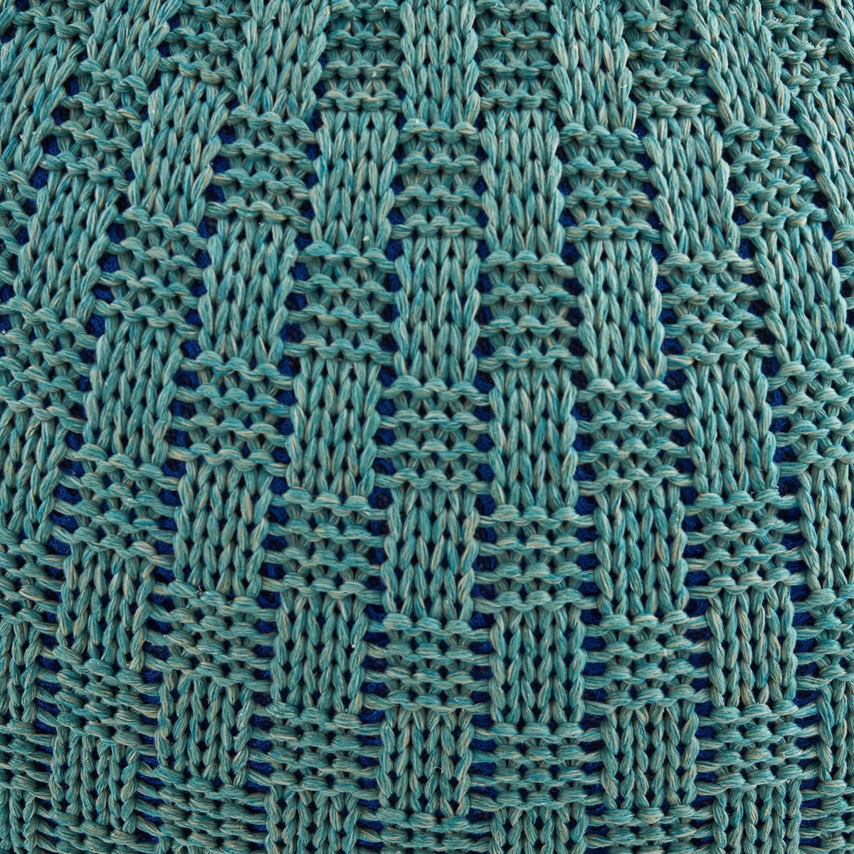 ARTPLAN Round Knit Pouf Hand Knitted,Outdoor Ottoman Foot Rest,Boho Home Decor for Living Room-Bedroom