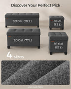 SONGMICS Storage Ottoman, Small Ottoman Foot Rest with Legs, 12.6 x 15.7 x 13.2 Inches Foot Stool, Load up to 660 lb, for Living Room, Bedroom, Dorm, Slate Gray ULSF012G01