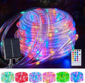 Brightown Solar String Lights Outdoor Waterproof, 18 Colors Changing 39FT Fairy Rope Light Solar Powered with Remote, 100 LEDs Multicolor Trampoline Light Rope Lighting for Outside Christmas Party