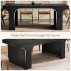 Tribesigns 71" Large Dining Table for 6-8, Farmhouse Kitchen Table, Rectangular Dining Table with Sturdy Reinforced Metal Frame and Curved Legs for Kitchen & Dining Room