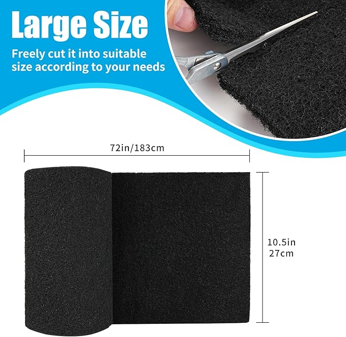 AQUANEAT Aquarium Activated Carbon Filter Media Pad for Fish Tank Pond Canister Filter (10.5" x 72")