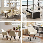 Furniliving Swivel Dining Chairs Set of 2, 360° Swivel Dining Room Chairs with Mental Legs, Mid Century Modern Kitchen Dining Room Chairs with Arms & Thickened Cushions for Kitchen, Velvet, Beige
