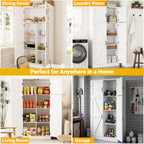 Unikito 71” Tall Kitchen Pantry Cabinet with Adjustable Shelves, 2 Pack | Large Farmhouse Storage Cabinets, Barn Doors, Sturdy and Deep, Versatile for Dinning Room, Living Room, Office, White