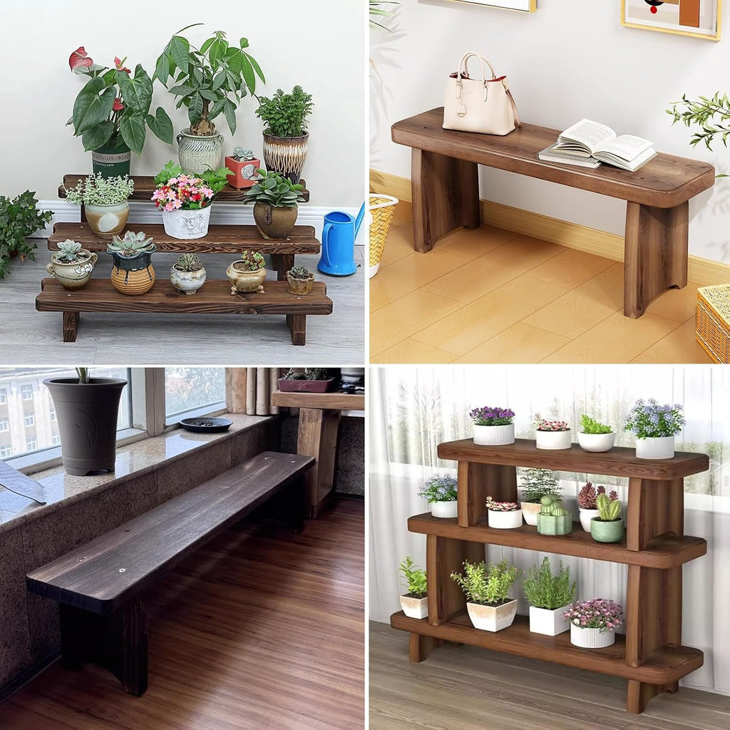 End of Bed Wood Bench, Farmhouse Solid Wood Bench, Entryway Shoe Benches, 24/31/35/39/47/59inch Narrow Benches Seat for Living Room, Dining Room, Bathroom(L39xW7.9xH9.8inch)