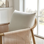 CHITA Braid Accent Chair Set of 2, Wood Frame and Paper-Cord Armrest, Cream | Boho Reading Armchair, FSC Certified Solid Wood Living Room Chair, Bedroom, 33.1"Dx26.4"Wx35.4"H, 300 Lb Capacity