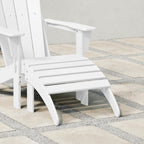 WestinTrends Outdoor Patio Adirondack Ottoman Foot Rest, All Weather Poly Lumber Foot Stool for Adirondack Chair, Widely Used for Outside Porch Pool Lawn Backyard, White