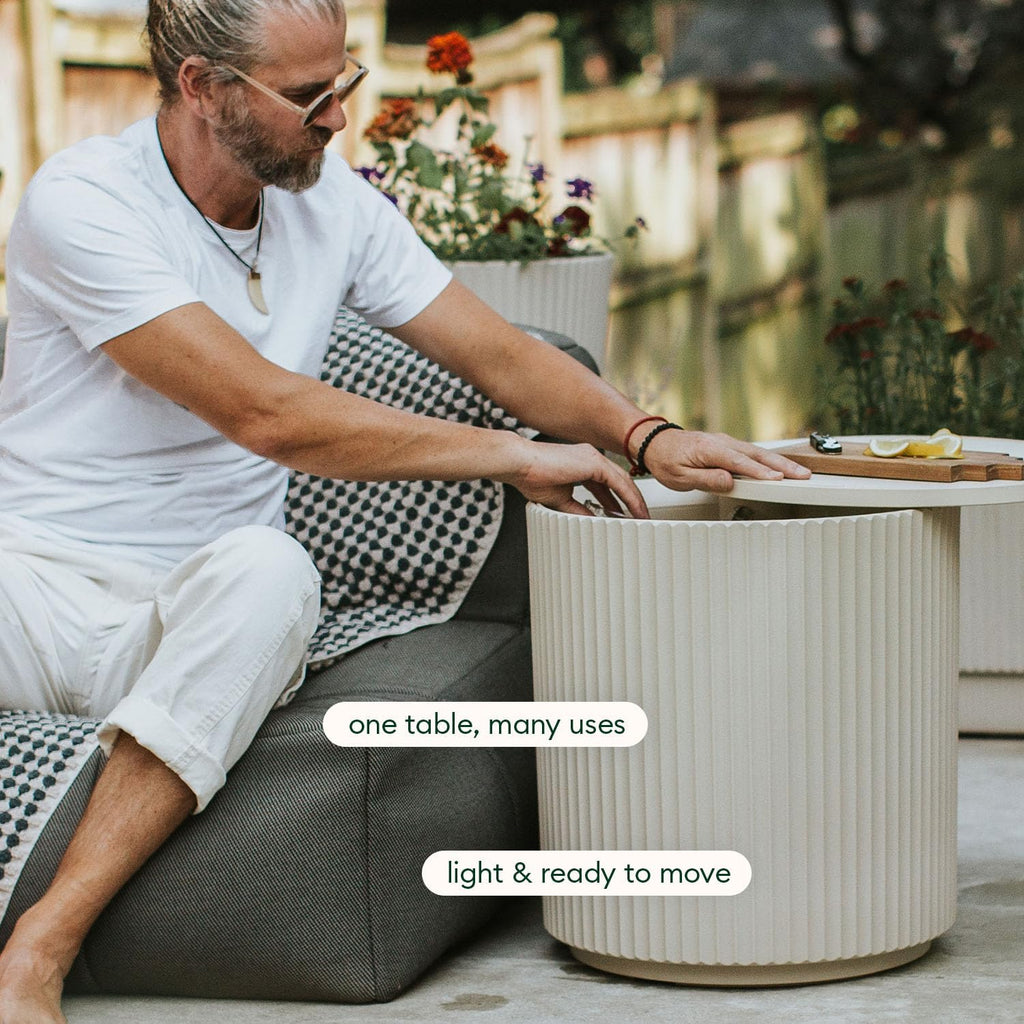 Veradek Cooler Side Table - Outdoor Cooler Table and Ice Chest | Features a Swivel-Top Lid That Keeps Drinks Cool for Up to 12 Hours, Perfect for Porch, Poolside, or Patio Use