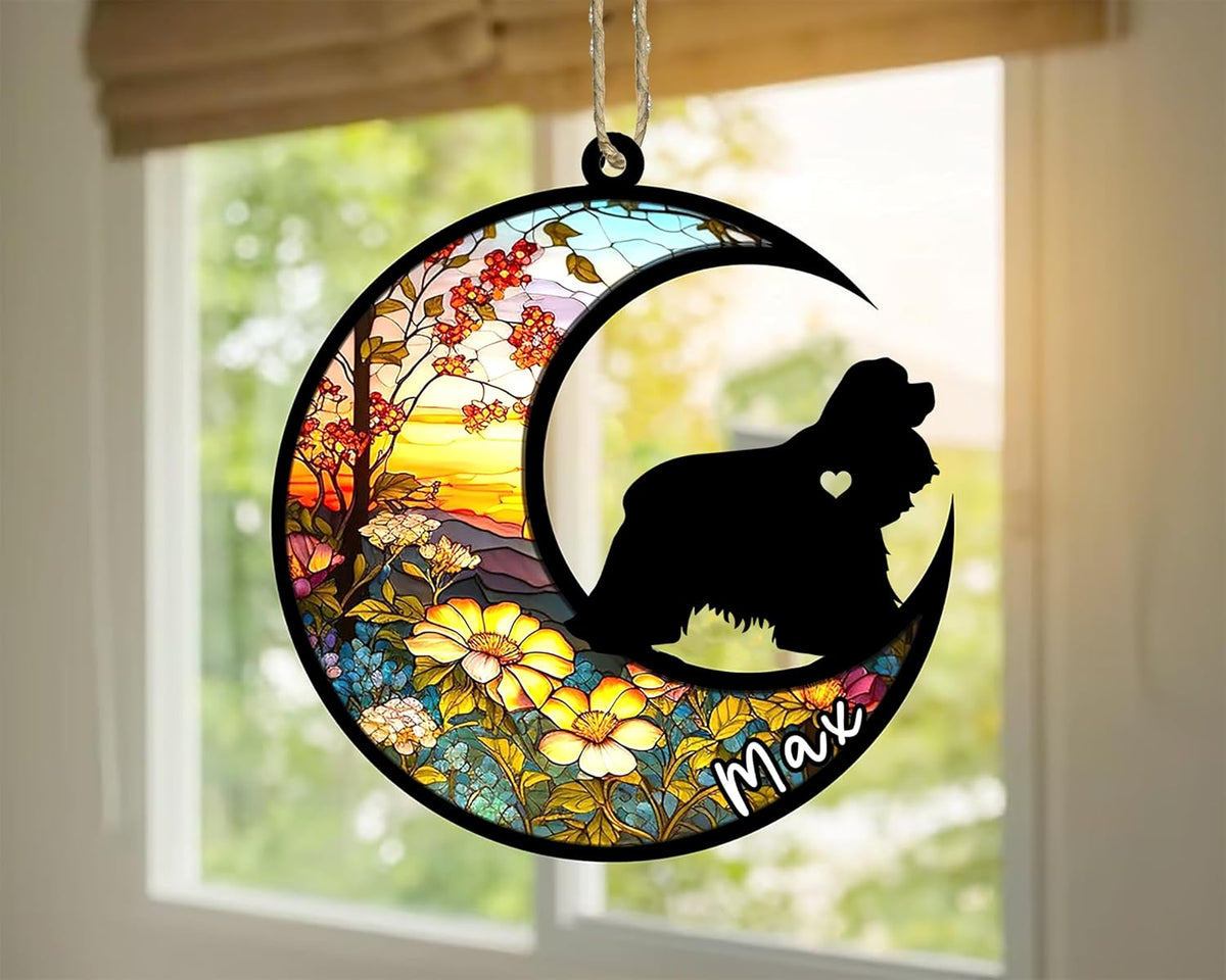 Personalized Dog Memorial, Custom Name American Cocker Spaniel Dog Christmas Ornament with Name, Custom Breeds, Pet Loss Light Catcher, Gifts for Lovers Loss of Pet Sympathy on Mothers Day Christmas