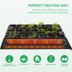 EAGLE PEAK Waterproof Seedling Heat Mat 10" x 20", UL & MET-Certified Heating Pad for Seed Starting, Germination, and Hydroponic Gardening, Includes (1) Warming Mat