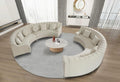 Legend Vansen Semicircle Modular Curved Velvet Sectional Sofa,141.34”Oversized Arc Sofa,Modern Cloud-Like Deep Seat Couch for Living Room Apartment Office Conference Space (2, Cream)