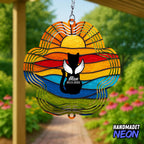 Personalized Cat Memorial Wind Spinner Metal Outdoor Art, Custom Rainbow Angel Wings 3D Kinetic Sculpture, Ornament Hanging Pet Sympathy Gifts for Cats