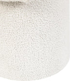 Homebeez Teddy Velvet Modern Round Ottoman, Small Footstool with Padded Seat, Upholstered Vanity Foot Rest Stool Chair for Entryway, Living Room, Bedroom, White